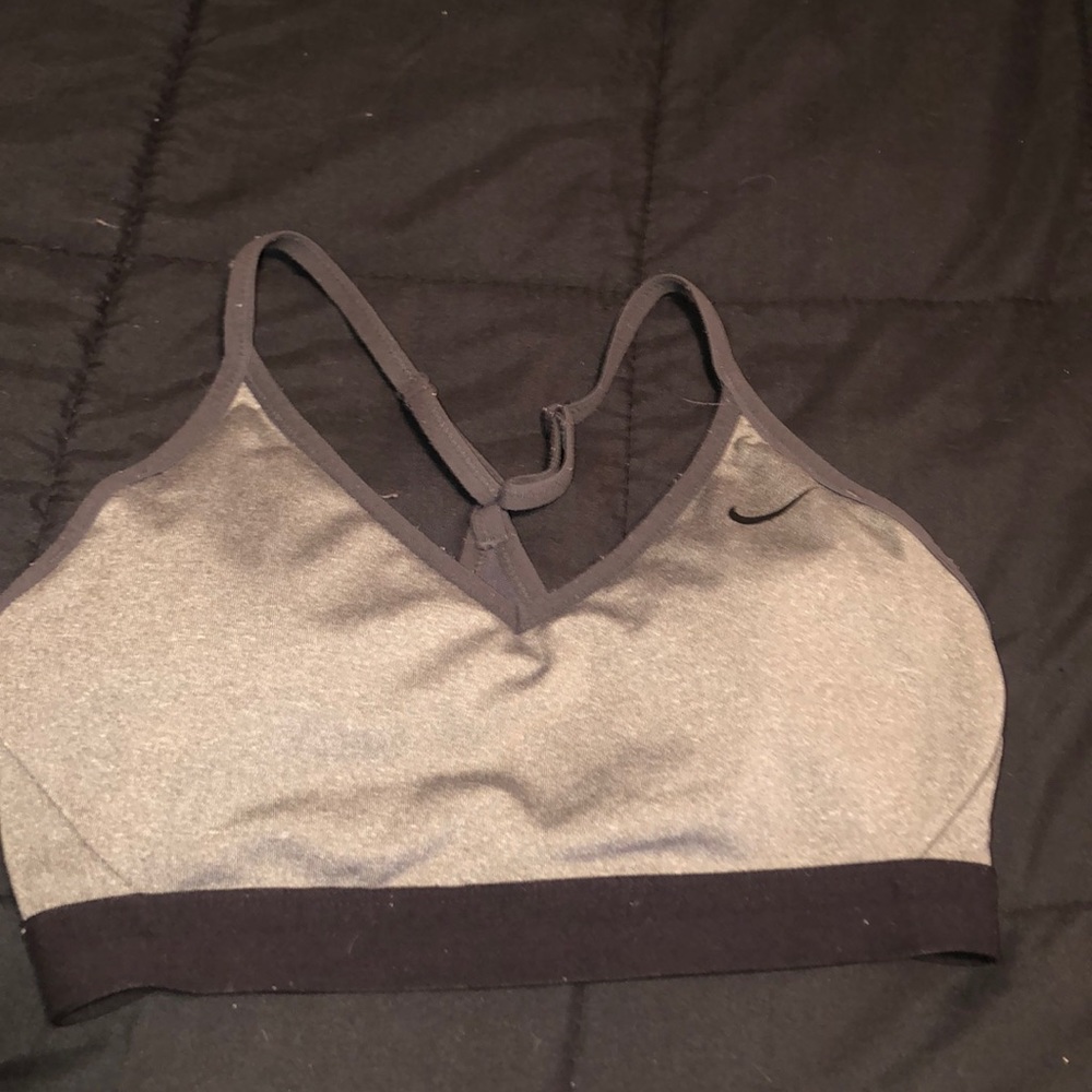 Grey Nike sports bra